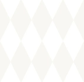 Carta da parati Rombi bianco e grigio, 53 cm x 10.05 m