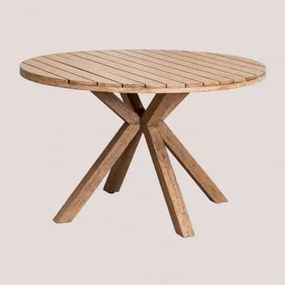 Tavolo Da Pranzo Rotondo In Legno Naele Marrón Acacia Claro & Ø120 Cm - Sklum