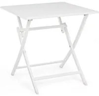 Tavolo da esterno pieghevole in alluminio Bianco ELIN 70x70x h71 cm