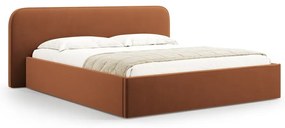 Letto matrimoniale imbottito color terracotta con contenitore e rete inclusi 180x200 cm Elizabeth – Micadoni