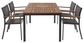 Set tavolo e sedie Oris NATERIAL in alluminio marrone per 4 persone