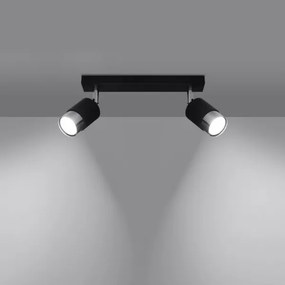 Sollux SL.1065 - Faretto NERO 2xGU10/40W/230V nero/cromo lucido