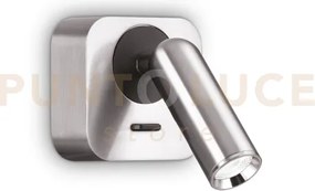 Bean applique a parete  led 3000k 3w  200 lm nickel con interruttor...