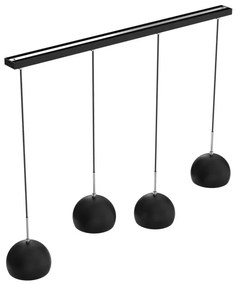 Lampadario su corda  COOL 4xE27/60W/230V nero