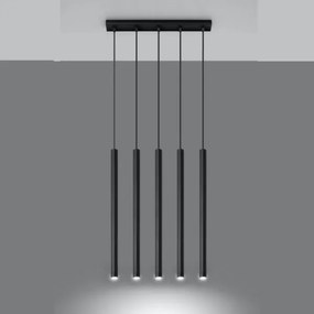 Sollux SL.0472 - Lampadario a sospensione con filo PASTELO 5 5xG9/8W/230V nero