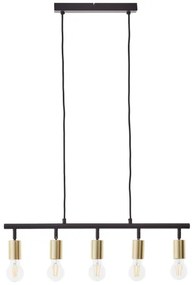 Brilliant - Lampadario a sospensione su cavo TIFFANY 5xE27/28W/230V nero/ottone