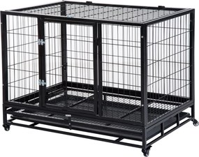 Box per Cani da Interno Esterno con Rotelle 92×62×75 cm...