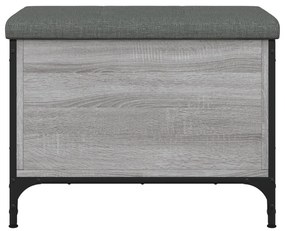 Panca portaoggetti grigio sonoma 62x42x45 cm legno multistrato