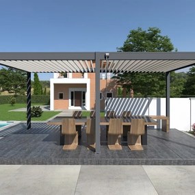 Pergola bioclimatica Ombréa autoportante 3x6M in alluminio