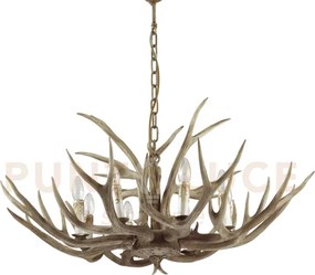 Chalet lampadario a sospensione artigianle in resina e legno decoro...