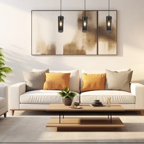 Lampadario a sospensione con filo PADOVA 3xE27/15W/230V nero