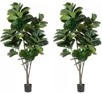 Pianta Artificiale di Ficus 120x230 cm in Plastica con Vaso Verde