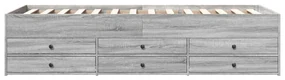 Divano letto con cassetti grigio sonoma 75x190 cm multistrato