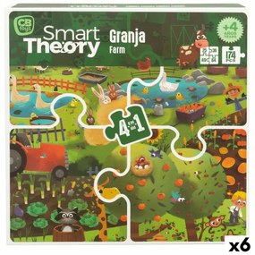 Puzzle per Bambini Colorbaby 4 in 1 174 Pezzi Fattoria 68 x 68 cm (6 Unità)