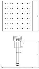 Soffione Doccia orientabile con braccio a Soffitto cromo Gessi Emporio 47362