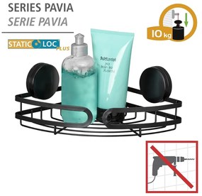 Mensola angolare nera per bagno Static-Loc® , larghezza 27 cm Pavia - Wenko