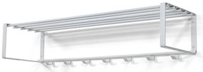 Attaccapanni da parete bianco in metallo con scaffale 100 cm Rex – Spinder Design