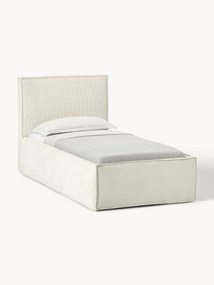 Letto singolo in velluto a coste con spazio contenitore aggiuntivo Dream