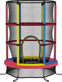 Trampolino per Bambini 3-6 Anni Ø160x190 cm con Rete di Sicurezza Senza Molle Multicolore...
