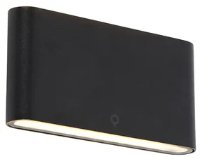Lampada da parete esterna moderna nera 17,5 cm con LED incluso IP65 - Batt