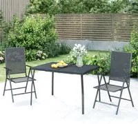 Set da Pranzo da Giardino 3 pz in Acciaio Antracitecod mxl 100679