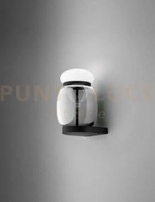 Faro applique a parete s cristallo bianco montatura nero opaco 2 l2...