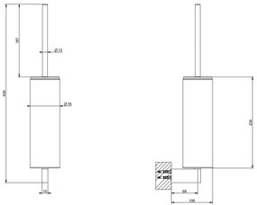 Porta scopino a muro nero brass brushed pvd 66420 Gessi