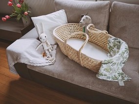 Ahojbaby cesta di Mosè per bambino Corn Natural + materasso Basic