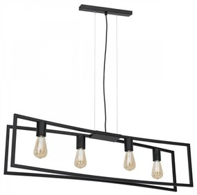 Lampadario su filo TUNJA 4xE27/60W/230V nero