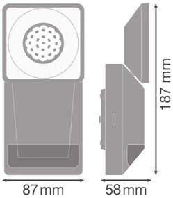Ledvance - Applique da esterno a LED con sensore  SPOT LED/8W/230V IP55 nera