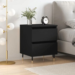 Comodino Nero 40x35x50 Cm İn Legno Multistrato /