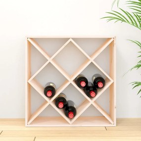 Portabottiglie 62x25x62 cm in legno massello di pino