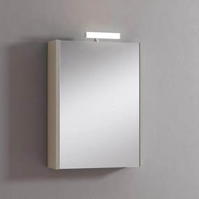 Pensile con luce Akira laccato lucido visone L 51.5 x H 70 x P 15.5 cm