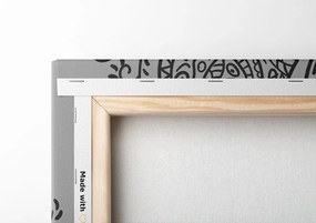 Quadro su tela – Mandala con motivo naturale astratto in bianco e nero
