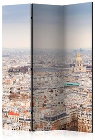 Paravento design Vicoli parigini (3-parti) - panoramica della città vista dall'alto
