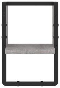 Mensola a parete con asta grigio sonoma 20x25x30 cm