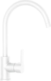 Rubinetto da cucina fisso a collo di cigno Aquasound bianco verniciato opaco SCHOCK