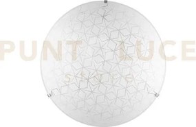 Plafoniera esagram  bianca e graniglia stella  2 luci attacco e27 3...