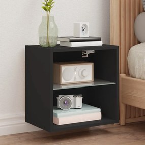 Comodini Con Luci Led A Parete 2pz Neri /
