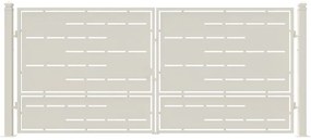 Cancello manuale con serratura elettrica Privacy in ferro, apertura centrale, L 408.5 x H 180 cm, di colore bianco