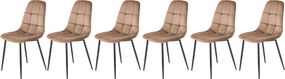 Set di 6 sedie K417 in velluto beige
