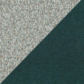 Soleil letto imbottito di design con piedi alti in metallo in bouclet smacchiabile T12 verde