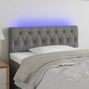 Testiera A Led Grigio Scuro 100x7x78/88 Cm İn Tessuto /