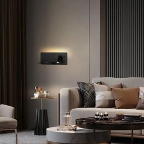 Immax 08288L-LED Applique con ripiano, USB e ricarica wireless LED/3W/230V + LED/3W