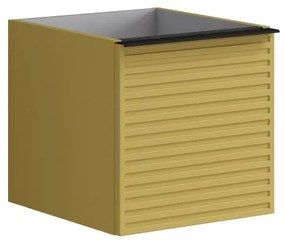 Struttura semi colonna da bagno Pixel2 cassetti laccato opaco giallo sole L 40 x H 40 x P 45.5 cm