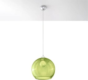 Lampada a sospensione verde con paralume in vetro ø 30 cm Bilbao - Sollux