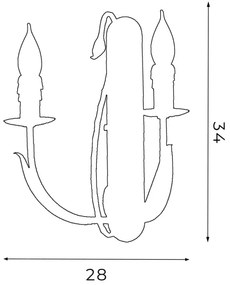 Applique LOARA 2xE14/60W/230V