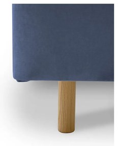 Letto matrimoniale imbottito blu con doghe in legno 160x200 cm Zee - Scandic