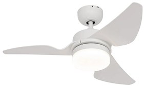 Ventilatore da soffitto bianco con LED incluso e telecomando - Yuki