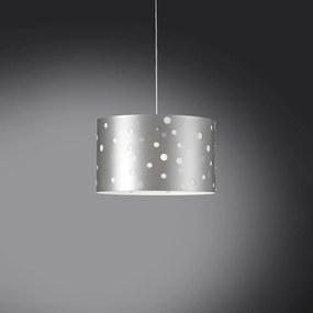 Sospensione Moderna A 3 Luci Pois Xxl In Polilux Bicolor Silver Made In Italy